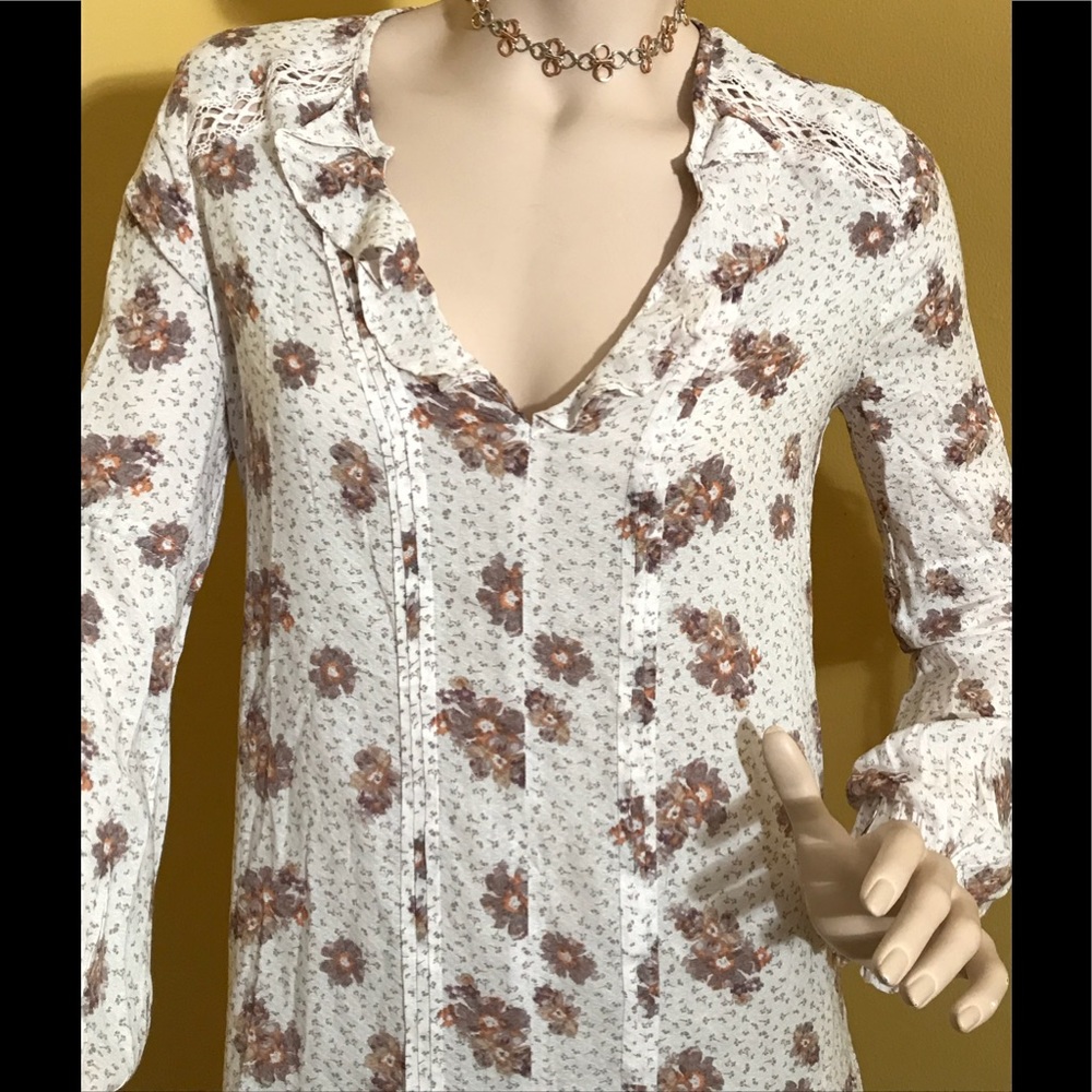 Free People Floral Print Tunic Top